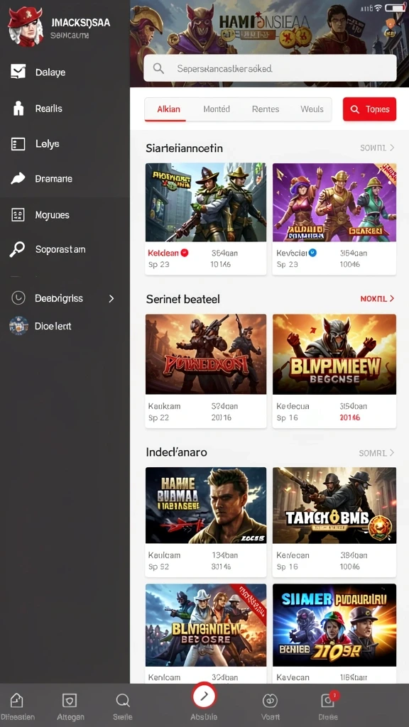 Tampilan utama aplikasi apinaga App APK Terbaru yang intuitif dan efisien.